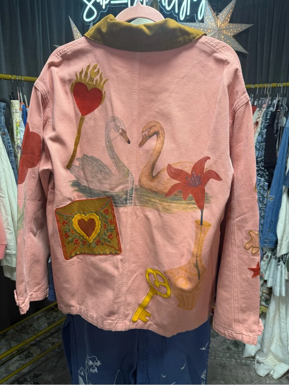 Free People x Denim and Bone Love Shop Embroidered Jacket